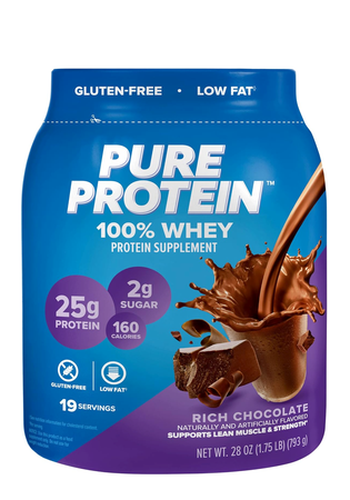 Pure Protein 100% Whey Protein  Rich Chocolate - 19 Servings (1.75 Lb )