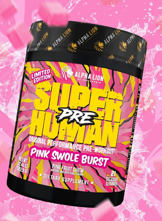 Alpha Lion SuperHuman PRE Pre-Workout  Pink Swole Burst - 21 Servings