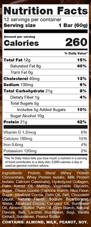 RAW Protein Bar  Dark Chocolate Cookie Butter - 12 Bars