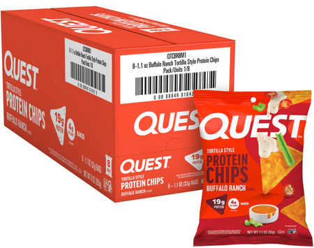 Quest Protein Chips Tortilla Style - Buffalo Ranch - 8 Bags