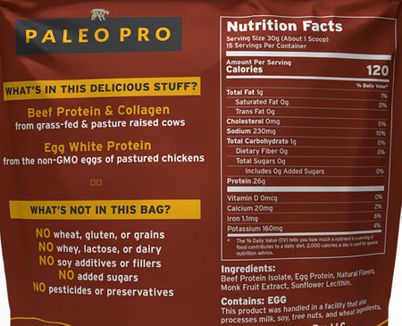 Paleo Pro Paleo Protein Powder Ancient Cacao - 1 Lb