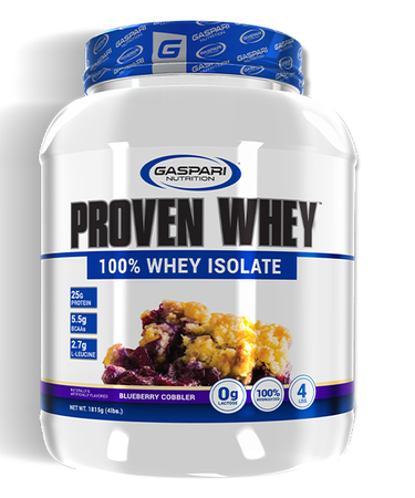 Gaspari Nutrition Proven Whey 100% Whey Isolate Blueberry Cobbler - 4 Lb