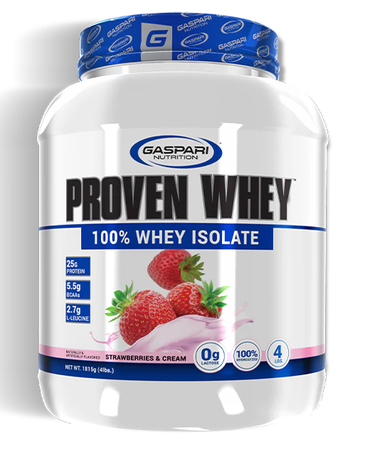 Gaspari Nutrition Proven Whey 100% Whey Isolate Strawberries & Cream - 4 Lb