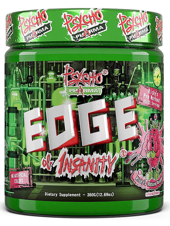 Psycho Pharma Edge of Insanity Pre Workout Ricky's Rotund Raspberry - 25 Servings