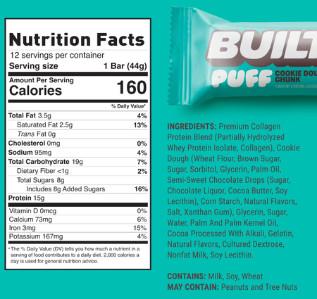 Built Puff Protein Bar Cookie Dough - 12 Bars
