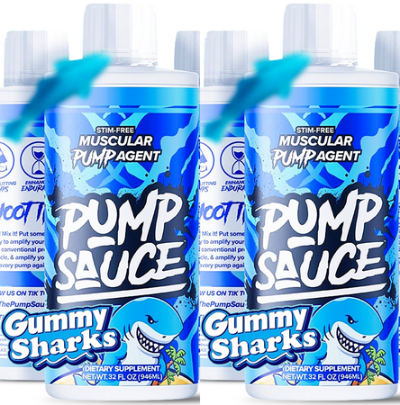 Pump Sauce Liquid Pump Agent  Gummy Shark - 2 x 16/32 Serving Bottles  TWINPACK