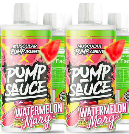 Pump Sauce Liquid Pump Agent  Watermelon Margarita - 2 x 16/32 Serving Bottles  TWINPACK