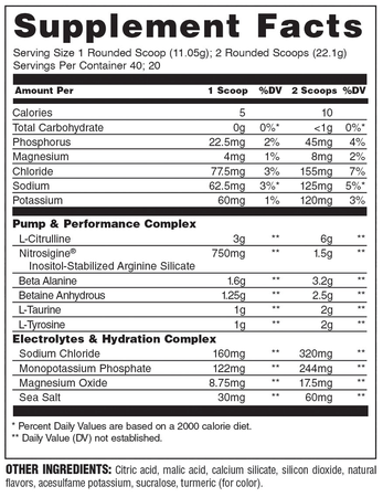 Animal Pump Non-Stim Pre-Workout  Dragon Berry - 40/20 Servings