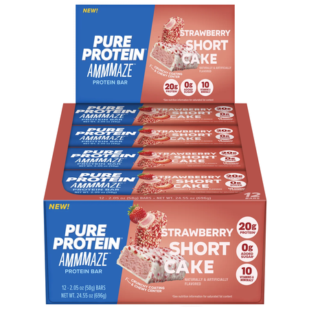 Pure Protein AMMMAZE Bars  Strawberry Shortcake - 12 Bars