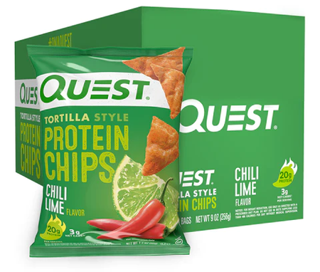 Quest Protein Chips  Tortilla Style - Chili Lime - 8 Bags