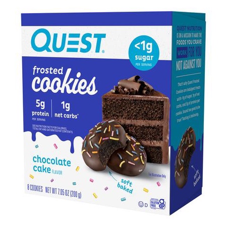 Quest Frosted Cookies  Chocolate Cake - 8 Cookies