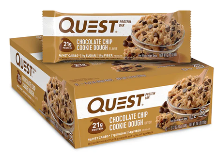 Quest Bar Chocolate Chip Cookie Dough - 12 Bars