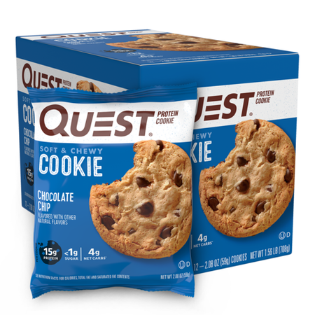 Quest Protein Cookies Chocolate Chip - 12 Cookies *Best by date 3/23