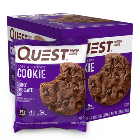 Quest Protein Cookies Double Choc Chip - 12 Cookies