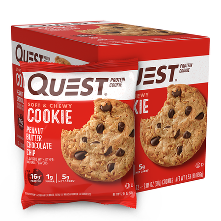 Quest Protein Cookies Peanut Butter Chocolate Chip - 12 Cookies