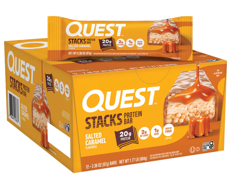 Quest Stacks Protein Bar  Cinnamon Brown Sugar - 12 Bars