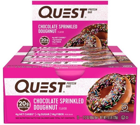 Quest Bar Chocolate Sprinkled Doughnut - 12 Bars