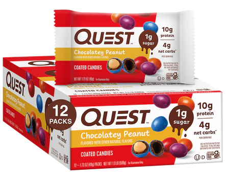 Quest Chocolatey Peanut Coated Candies - 12 Pack