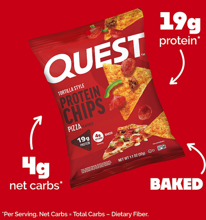 Quest Protein Chips Tortilla Style - Pizza - 8 Bags