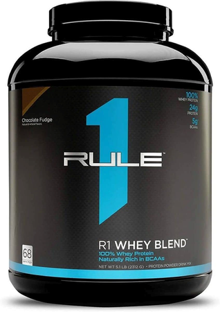 Rule 1 R1 Whey Blend 100% Whey Protein  Chocolate Fudge - 5 Lb