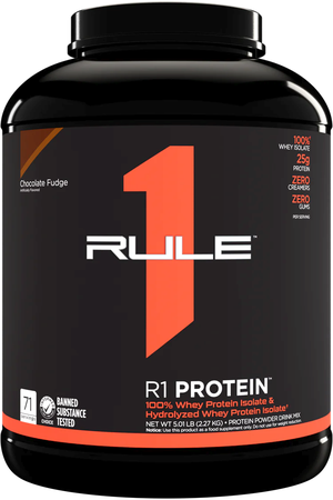 Rule 1 Protein Whey Isolate  Chocolate Fudge - 5 Lb (71 Servings)