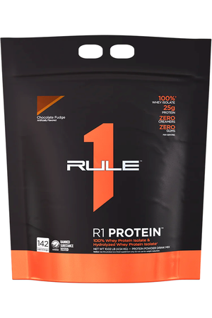 Rule 1 Protein Whey Isolate  Chocolate Fudge - 10 Lb (142 Servings)