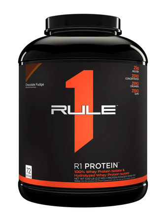 Rule 1 R1 Protein Whey Isolate  Chocolate Fudge - 5 Lb (72 Servings)