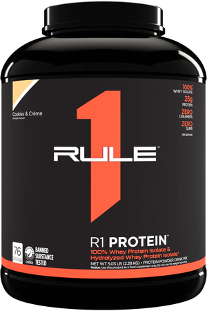 Rule 1 R1 Protein Whey Isolate  Cookies & Creme - 5 Lb (76 Servings)