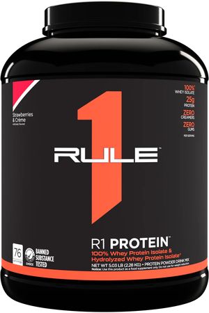 Rule 1 R1 Protein Whey Isolate  Strawberries & Creme - 5 Lb (76 Servings)