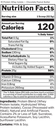 Rule1 R1 Protein Isolate Chocolate Peanut Butter - 5 Lb (71 Servings)