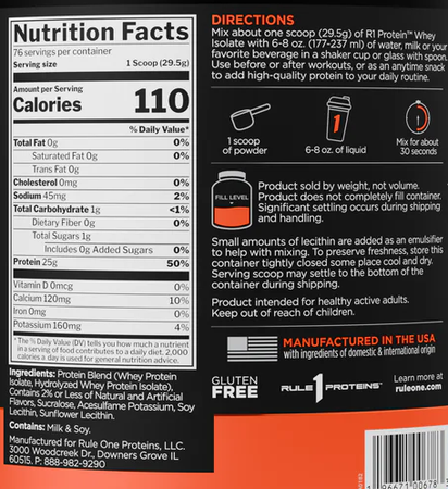 Rule 1 R1 Protein Whey Isolate Banana Creme - 5 Lb (76 Servings)