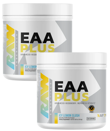 RAW EAA Plus  Icy Lemon Slush - 60 Servings (2 x 30 Serving Btls)  TWINPACK