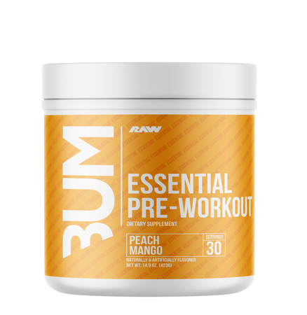 RAW CBUM Essential Pre-Workout  Peach Mango - 30 Servings