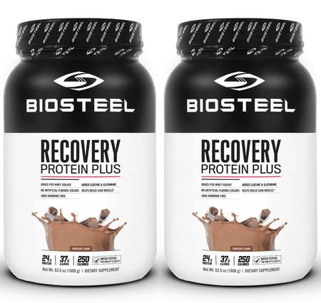 BioSteel Recovery Protein Plus  Chocolate - 50 Servings (2 x 25 Serving Bottles)  *Expiration date 8/25 TWINPACK