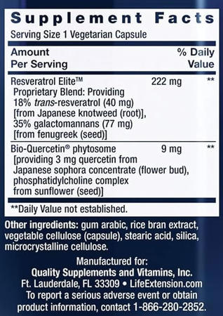Life Extension Optimized Resveratrol Elite  - 60 Capsules