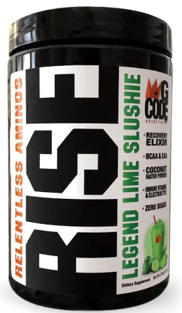 GCode Nutrition RISE Aminos Bcaa/Eaa's w/Glutamine & Agmatine  Lime Slushie - 30 Servings