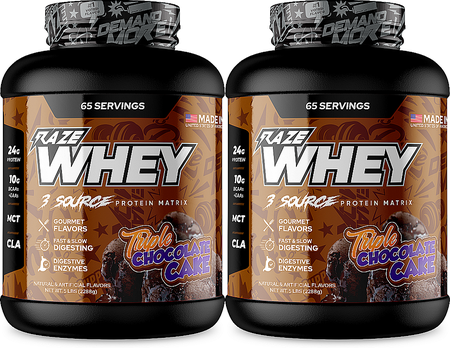 Repp Sports RAZE Whey Protein  Triple Chocolate Cake - 10 Lb (2 x 5 Lb Btls)  TWINPACK