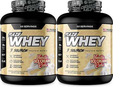 Repp Sports RAZE Whey Protein  Vanilla Ice Cream Cake - 10 Lb (2 x 5 Lb Btls)  TWINPACK