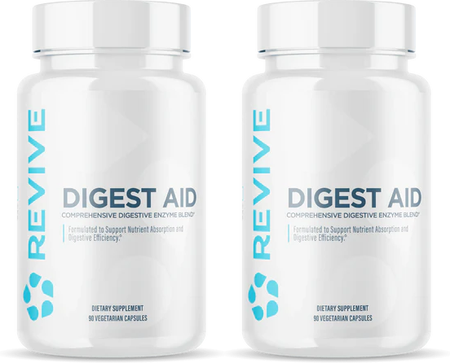 Revive Digest Aid Digestive Enzyme Blend - 2 x 90 Capsule Bottles TWINPACK