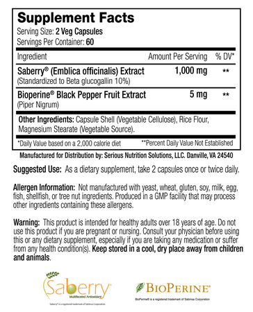 SNS Serious Nutrition Solutions Saberry XT  - 120 Capsules