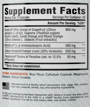 Core Nutritionals SEAR - 84 Capsules Non -Stimulant Thermogenic and Recomposition Agent