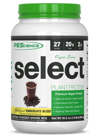 PES Select Vegan Plant Based Protein Chocolate Bliss - 27 Servings