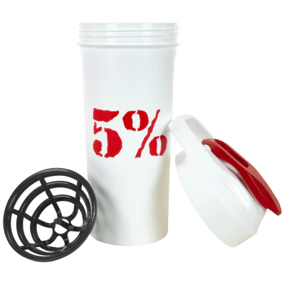 5% Nutrition Shaker Bottle 20 oz White