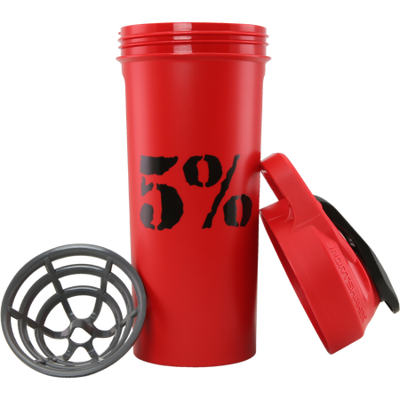5% Nutrition Shaker Bottle 20 oz Red