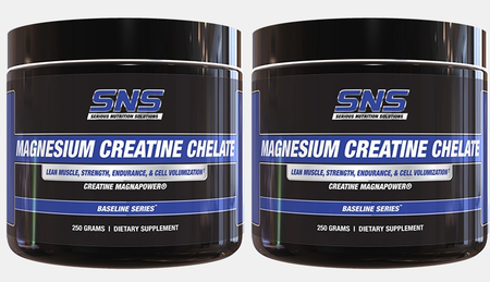 SNS Serious Nutrition Solutions Magnesium Creatine Chelate (Creatine MagnaPower) - 200 Servings (2 x 100 Serving Btls)  TWINPACK