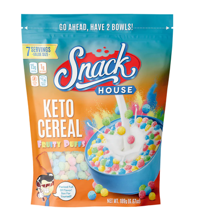 Snack House Keto Cereal  Fruity Puffs - 7 Serving Bag