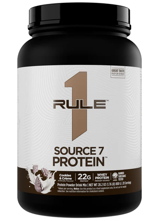 Rule 1 Source 7 Multi-Source Protein Blend  Cookies & Creme - 20 Servings (1.76 Lbs)