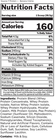 Rule 1 Source 7 Multi-Source Protein Blend  Banana Creme - 21 Servings (1.78 Lbs)