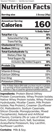 Rule 1 Source 7 Multi-Source Protein Blend Vanilla - 46 Servings (3.96 Lb)