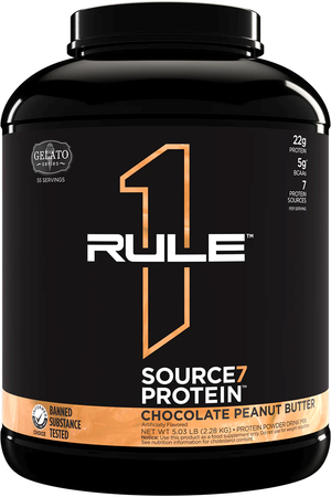 Rule 1 R1 Source7 Multi-Source Protein Blend  Chocolate Peanut Butter - 5 Lb 55 Servings